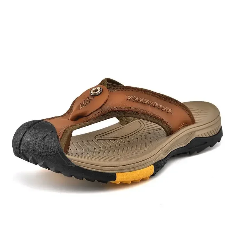 Vanmie Genuine Cow Leather Shoes Men Sandals Men Slippers Anti-slip Summer Fashion Slippers for Men Luxury Casual Vanmie Genuine Cow Leather Shoes Men Sandals Men Slippers Anti-slip Summer Fashion Slippers for Men Luxury Casual