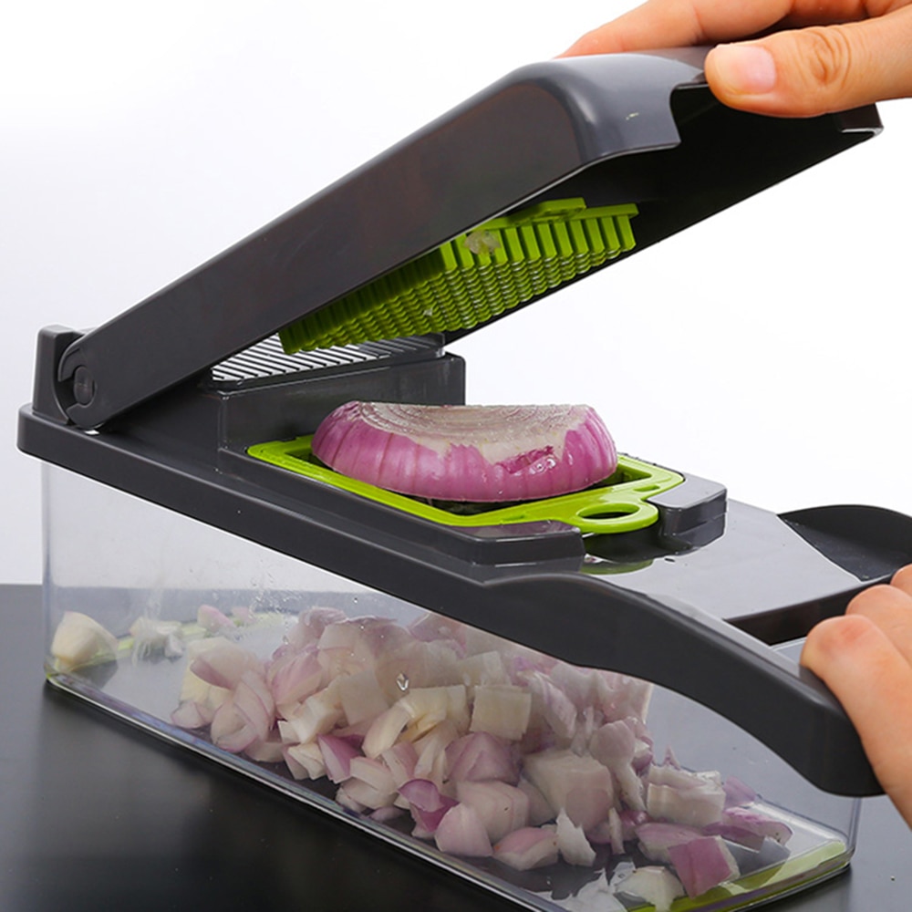 Vegetable Slicer and Cutter with Drain Basket Vegetable Slicer and Cutter with Drain Basket