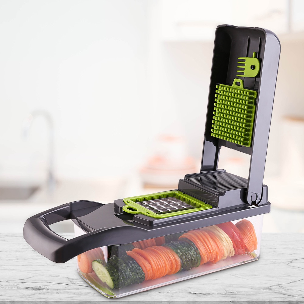 Vegetable Slicer and Cutter with Drain Basket Vegetable Slicer and Cutter with Drain Basket