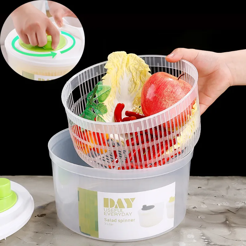 Vegetables Salad Spinner Lettuce Multifunction Dehydrator Greens Washer Dryer Strainer Manual Vegetable Drainer Kitchen Vegetables Salad Spinner Lettuce Multifunction Dehydrator Greens Washer Dryer Strainer Manual Vegetable Drainer Kitchen