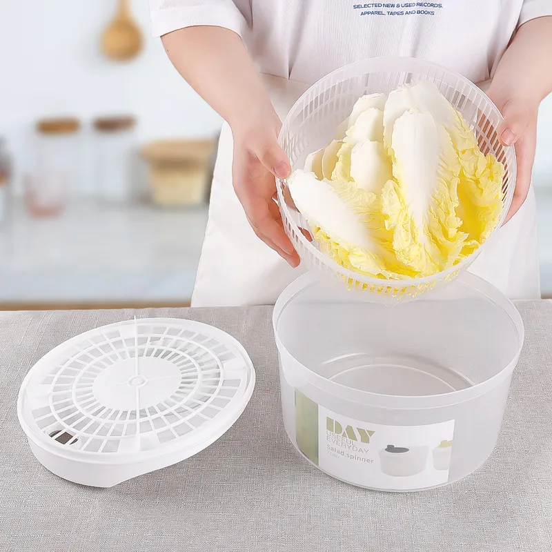 Vegetables Salad Spinner Lettuce Multifunction Dehydrator Greens Washer Dryer Strainer Manual Vegetable Drainer Kitchen Vegetables Salad Spinner Lettuce Multifunction Dehydrator Greens Washer Dryer Strainer Manual Vegetable Drainer Kitchen