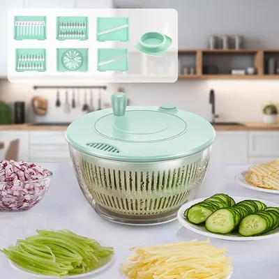 Vegetables Salad Spinner Vegetables Fruit Wash Basket Multifunc Dehydration Basket with Slicer Kitchen Gadget Salad Vegetables Salad Spinner Vegetables Fruit Wash Basket Multifunc Dehydration Basket with Slicer Kitchen Gadget Salad