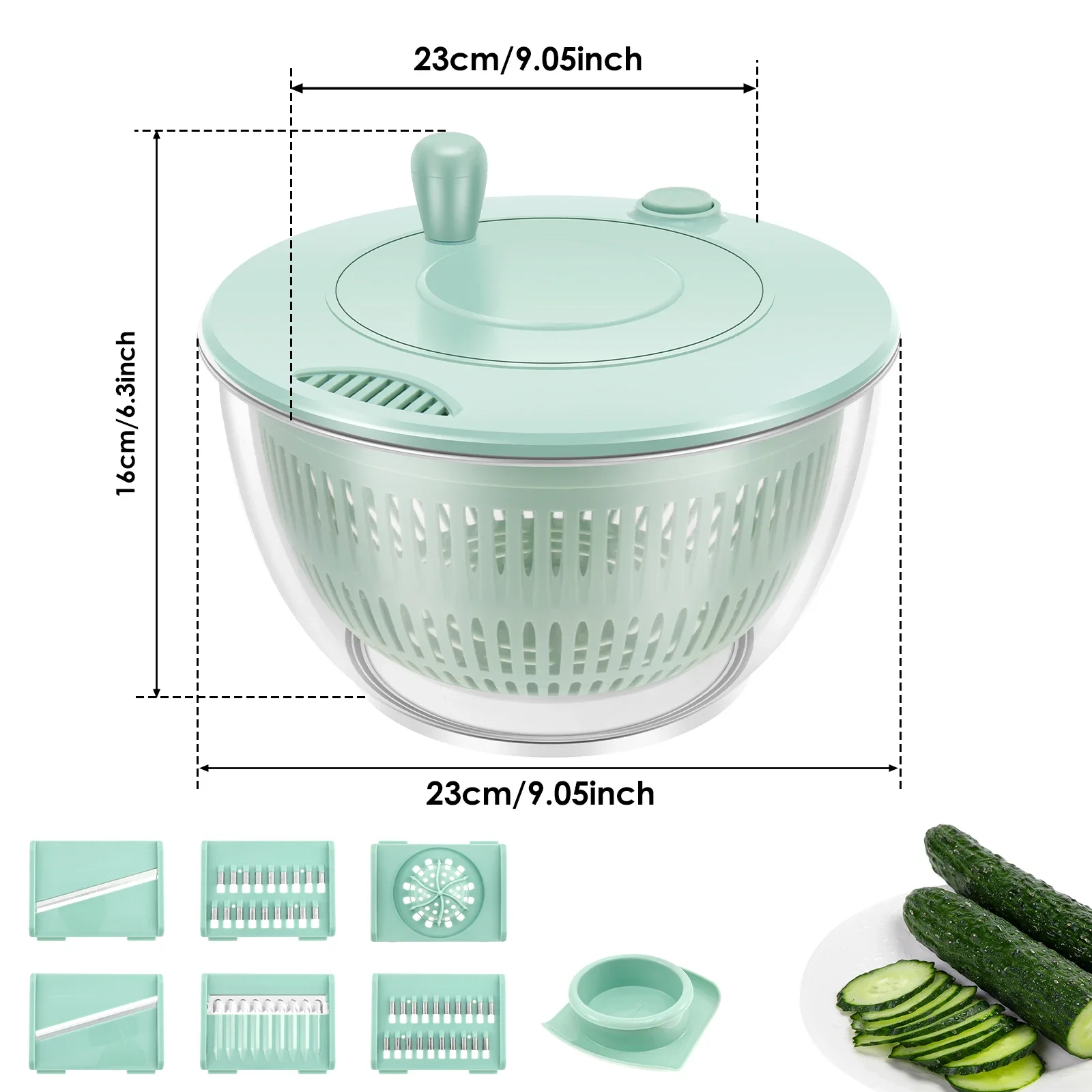 Vegetables Salad Spinner Vegetables Fruit Wash Basket Multifunc Dehydration Basket with Slicer Kitchen Gadget Salad Vegetables Salad Spinner Vegetables Fruit Wash Basket Multifunc Dehydration Basket with Slicer Kitchen Gadget Salad