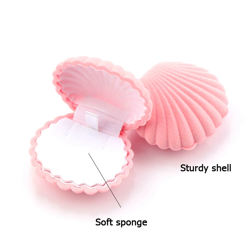 Velvet Earrings Holder Shell Jewelry Box