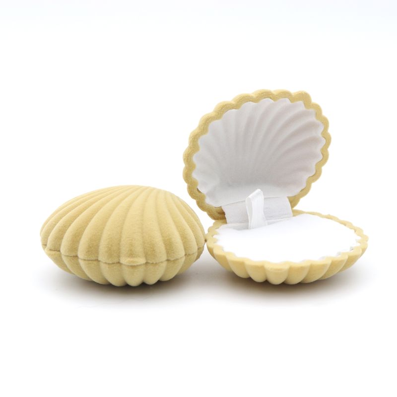 Velvet Lined Shell Ring Box