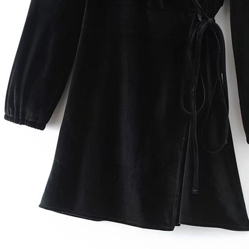Velvet Wrap Dress Long Sleeves Velvet Wrap Dress Long Sleeves