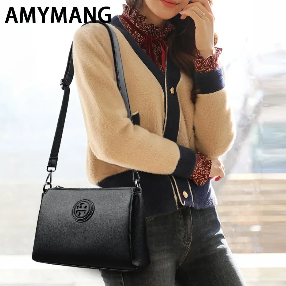 Versatile PU Crossbody Bag for Women Stylish High Quality Brand Design Zipper Solid Color Pattern Casual Daily Use