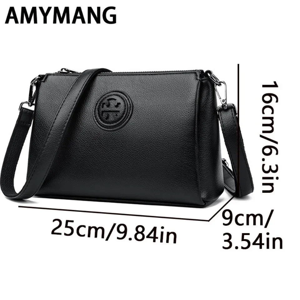 Versatile PU Crossbody Bag for Women Stylish High Quality Brand Design Zipper Solid Color Pattern Casual Daily Use