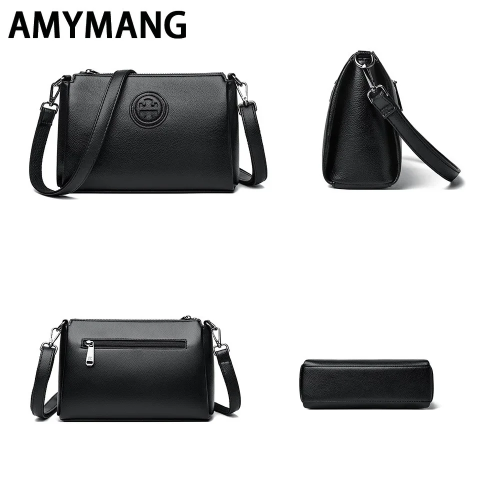 Versatile PU Crossbody Bag for Women Stylish High Quality Brand Design Zipper Solid Color Pattern Casual Daily Use