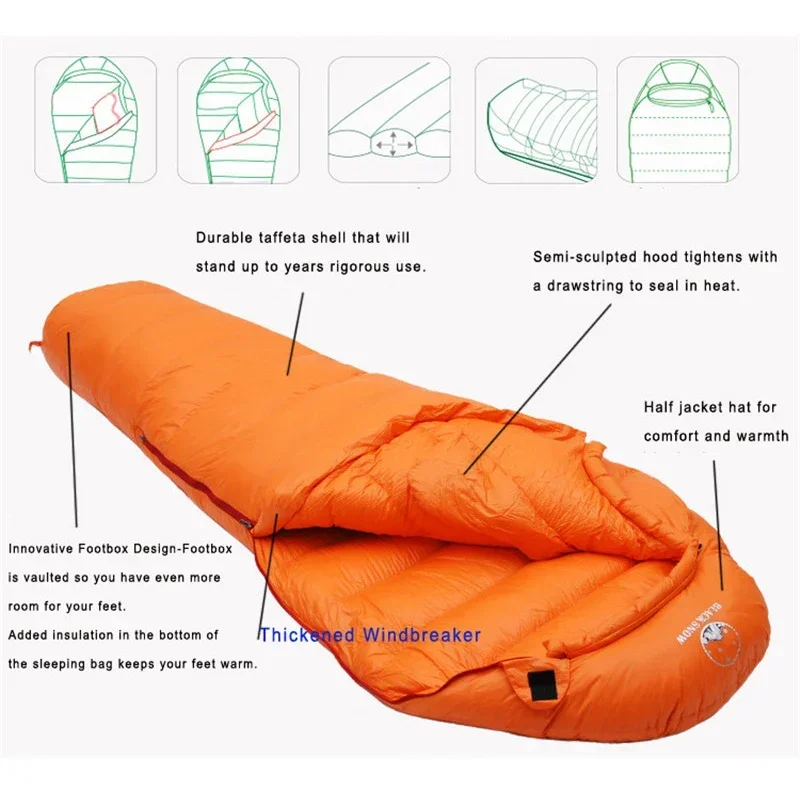 Very Warm White Goose Down Filled Adult Mummy Style Sleeping Bag Fit for Winter Thermal 4 Kinds of Thickness Camping Very Warm White Goose Down Filled Adult Mummy Style Sleeping Bag Fit for Winter Thermal 4 Kinds of Thickness Camping