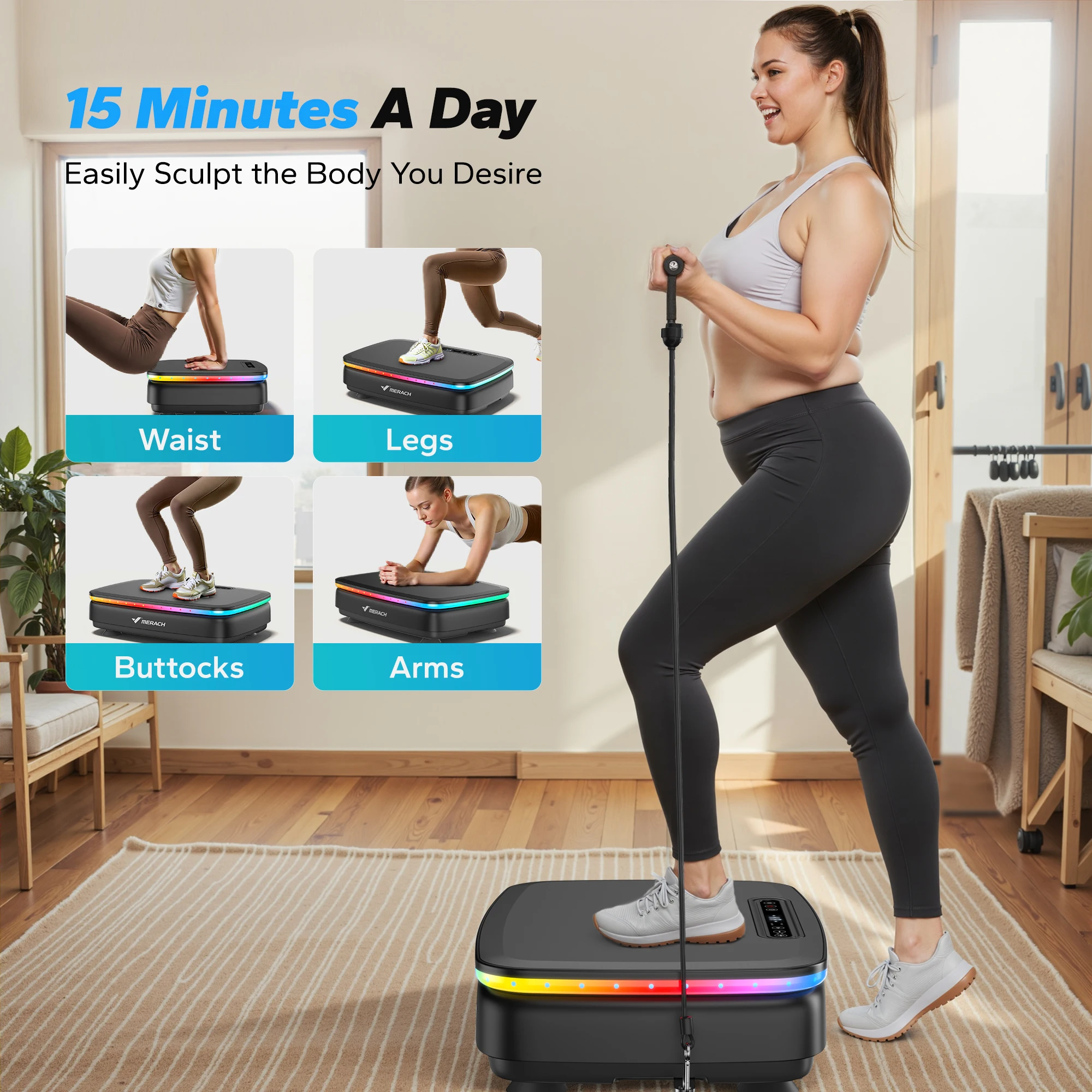 Vibration Plate Exercise Machine with Light Whole Body Workout Power Vibrate Platform Vibration Plate Lymphatic Drainage Vibration Plate Exercise Machine with Light Whole Body Workout Power Vibrate Platform Vibration Plate Lymphatic Drainage