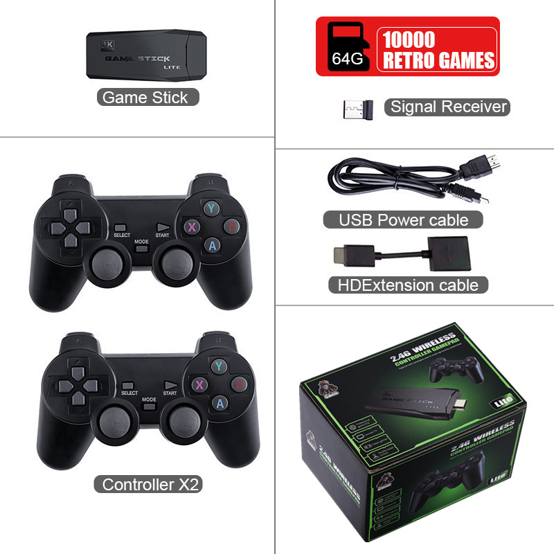 Video Game Console 2.4G Double Wireless Controller Game Stick 4K 10000 Games 64 32GB Retro Games Video Game Console 2.4G Double Wireless Controller Game Stick 4K 10000 Games 64 32GB Retro Games