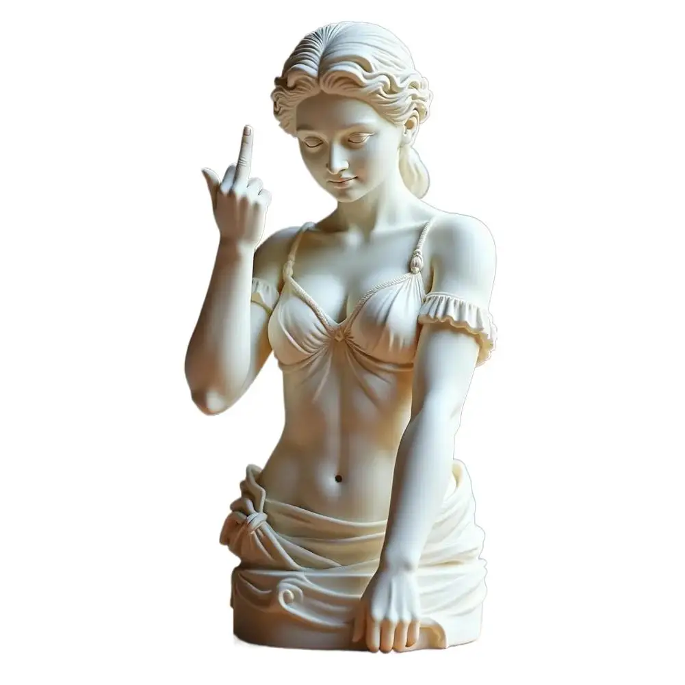 Vienna Goddess Statue Middle Finger Resin Art Decor Funny Offensive Sculpture Desktop Novelty Gift Decor Statue Home