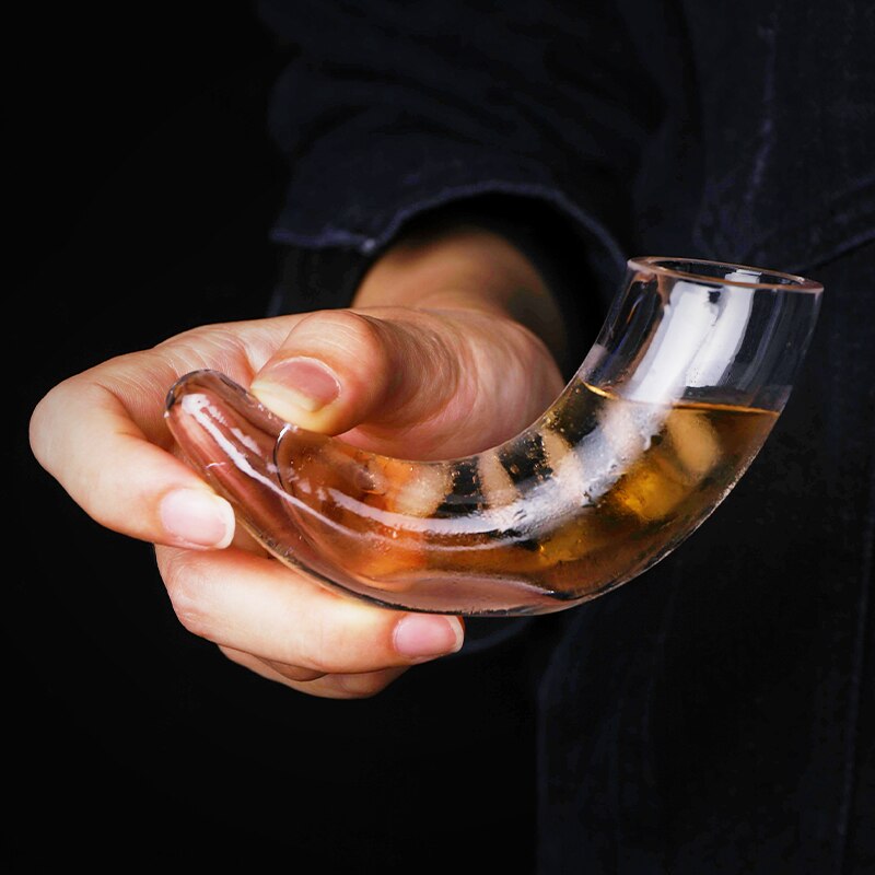 Viking Style Glass Drinking Horn Viking Style Glass Drinking Horn