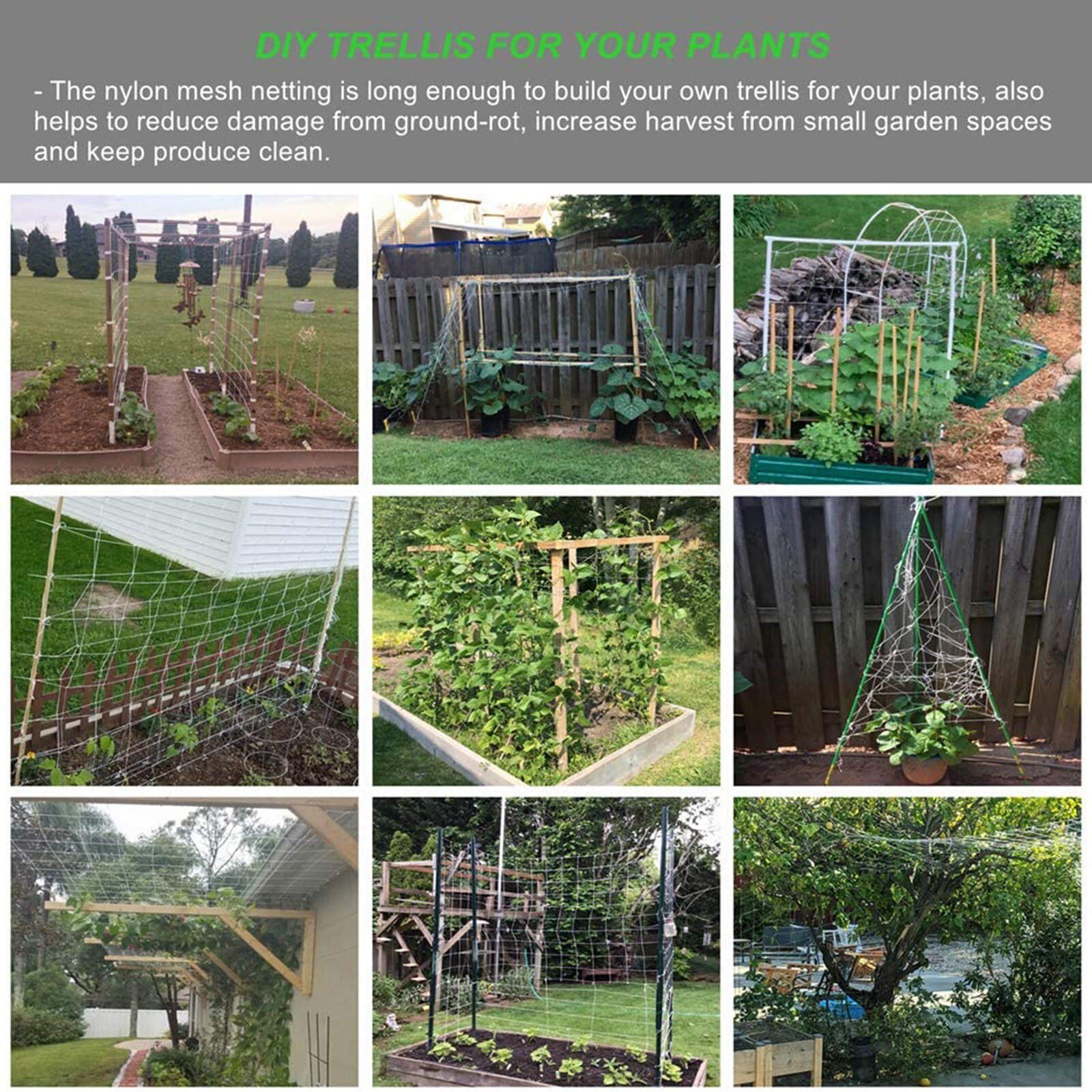 Vine Support Plastic Trellis Netting Vine Support Plastic Trellis Netting