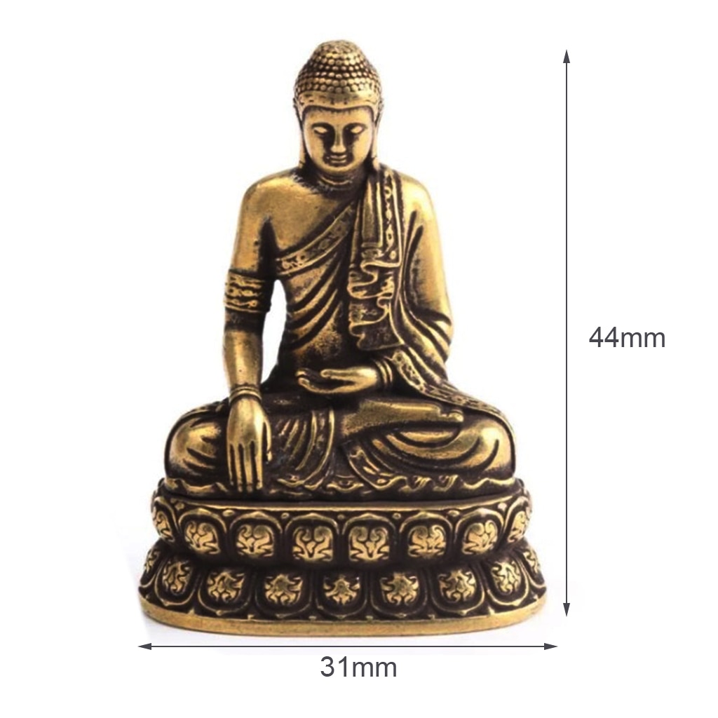 Vintage Brass Buddha Statue Decor