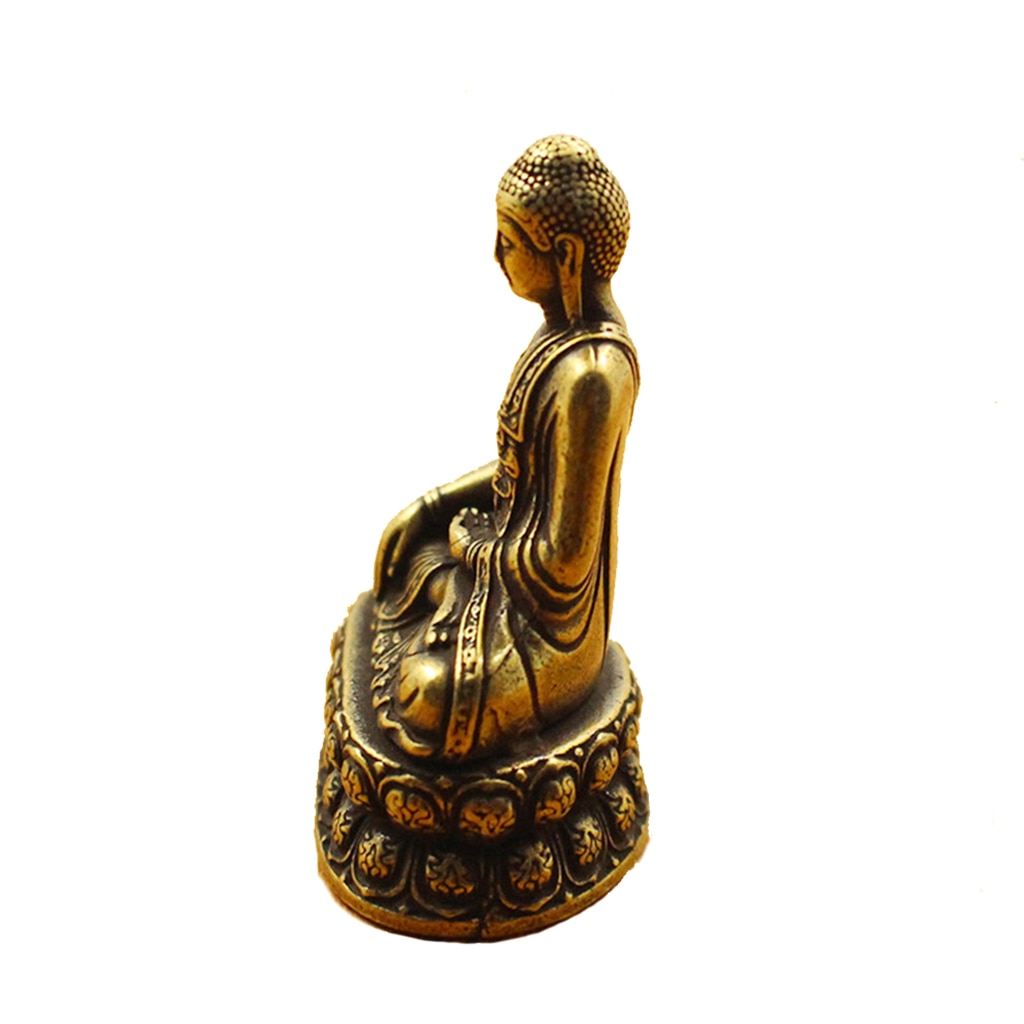 Vintage Brass Buddha Statue Decor