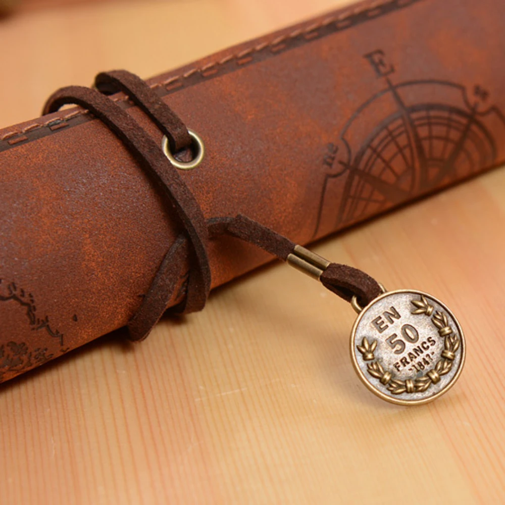 Vintage Canvas Roll Pencil Bag Creative Simplicity Large Capacity Stationery Box Roll Pencil Pouch 4 Style