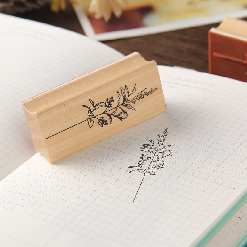 Vintage Design Wooden Rubber Stamp