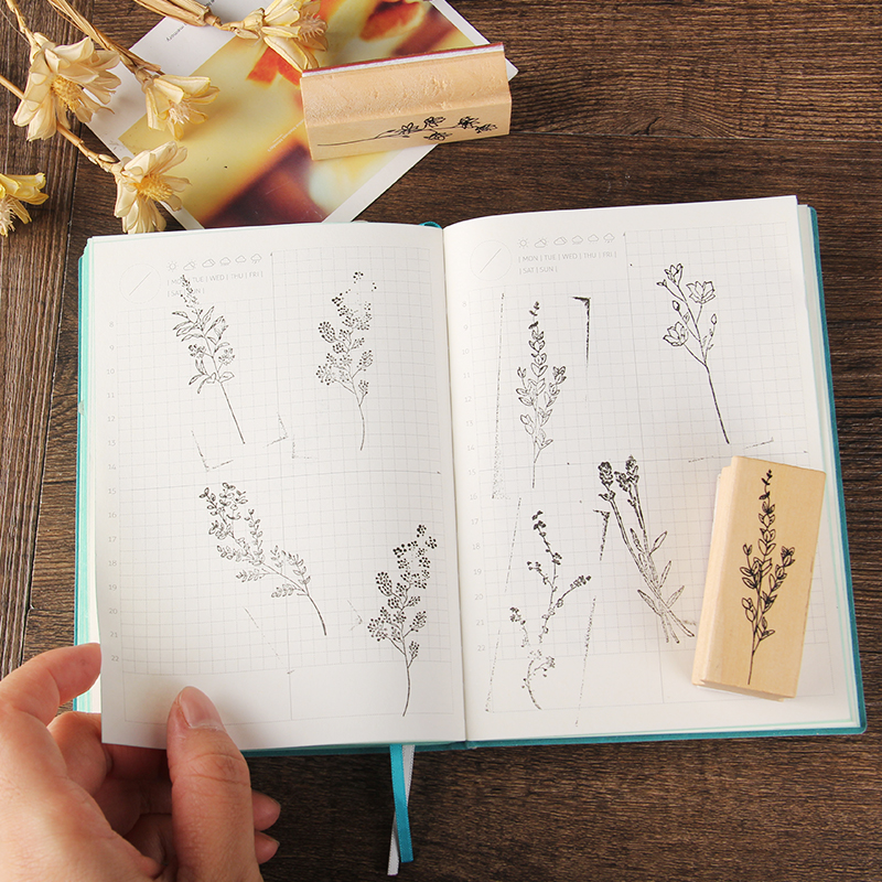 Vintage Design Wooden Rubber Stamp