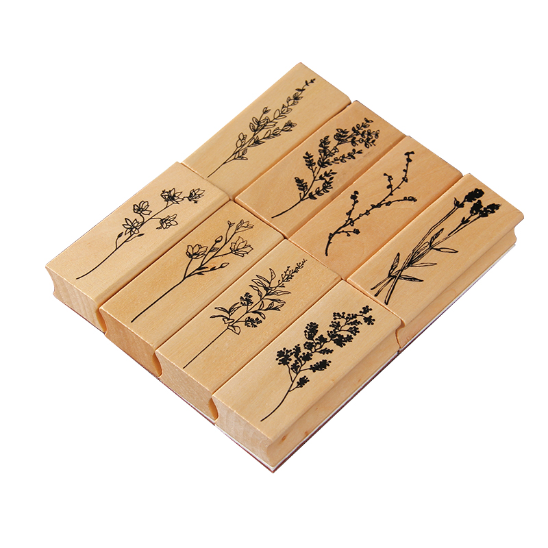 Vintage Design Wooden Rubber Stamp