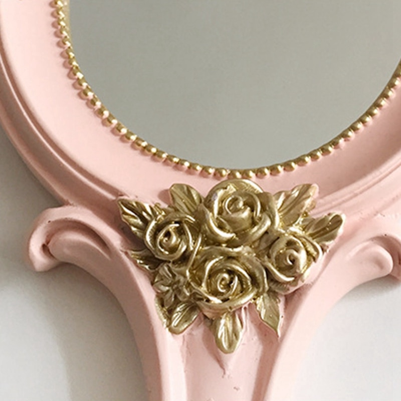Vintage Hand Mirror Vanity Wooden Mirror