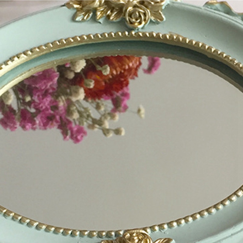 Vintage Hand Mirror Vanity Wooden Mirror