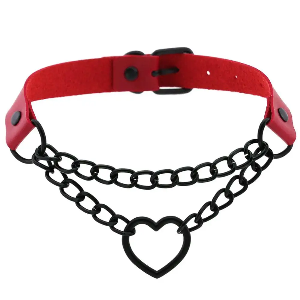 Vintage Heart Necklace Choker With Chain Goth Collar For Girls Grunge Punk Cute Kawaii Egirl Chocker Harajuku Vintage Heart Necklace Choker With Chain Goth Collar For Girls Grunge Punk Cute Kawaii Egirl Chocker Harajuku