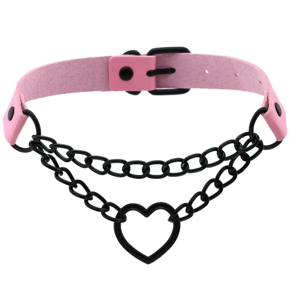 Vintage Heart Necklace Choker With Chain Goth Collar For Girls Grunge Punk Cute Kawaii Egirl Chocker Harajuku Vintage Heart Necklace Choker With Chain Goth Collar For Girls Grunge Punk Cute Kawaii Egirl Chocker Harajuku