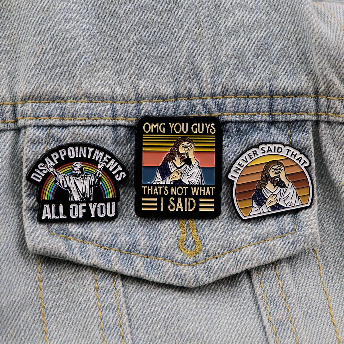 Vintage I Never Said That Funny Jesus Enamel Pin Brooch Pines Lapel Pins Badge on Backpack Clothing Accessories Fashion Vintage I Never Said That Funny Jesus Enamel Pin Brooch Pines Lapel Pins Badge on Backpack Clothing Accessories Fashion