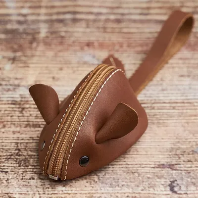Vintage Leather Mouse Purse