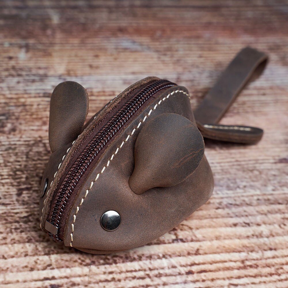 Vintage Leather Mouse Purse