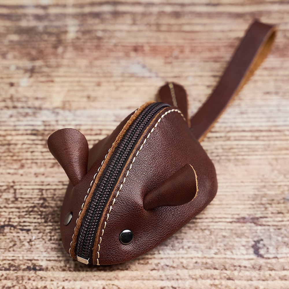 Vintage Leather Mouse Purse