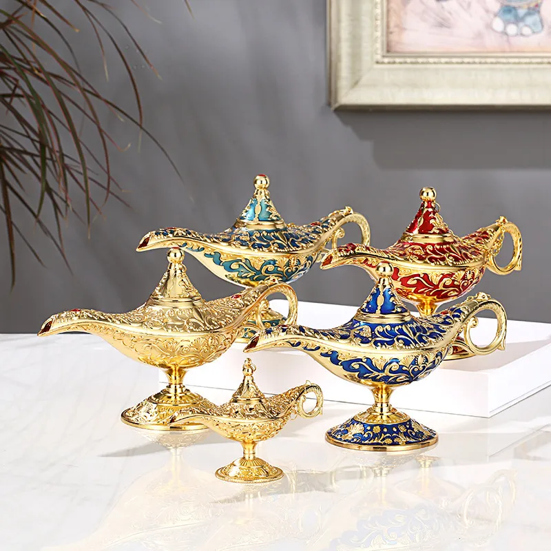 Vintage Legend Aladdin Lamp Magic Genie Wishing Ligh Tabletop Decor Crafts For Home Wedding Decoration Gift For Party Vintage Legend Aladdin Lamp Magic Genie Wishing Ligh Tabletop Decor Crafts For Home Wedding Decoration Gift For Party