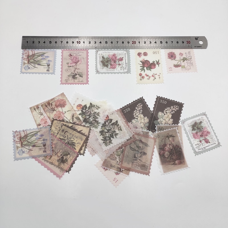 Vintage Postage Stickers (60 pcs)