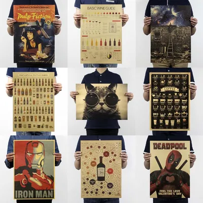 Vintage Posters Decorative Kraft Paper