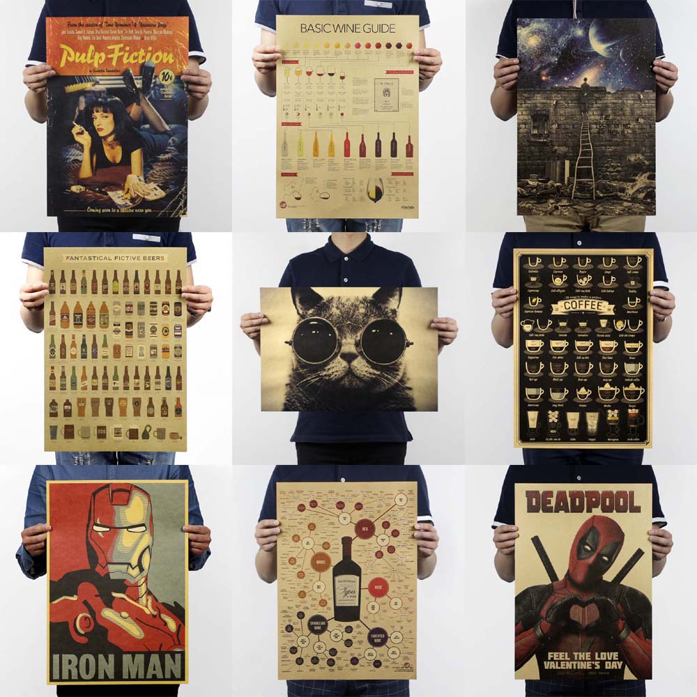 Vintage Posters Decorative Kraft Paper