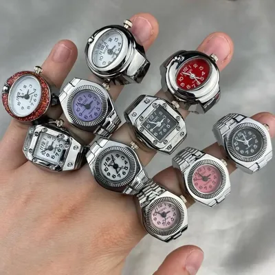 Vintage Punk Finger Watch Mini Elastic Strap Alloy Watches Couple Rings Jewelry Clock Retro Roman Quartz Watch Rings