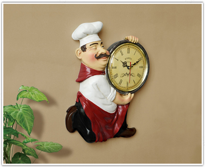 Vintage Resin Chef Clock Vintage Resin Chef Clock