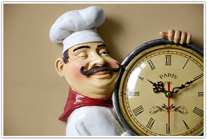 Vintage Resin Chef Clock Vintage Resin Chef Clock
