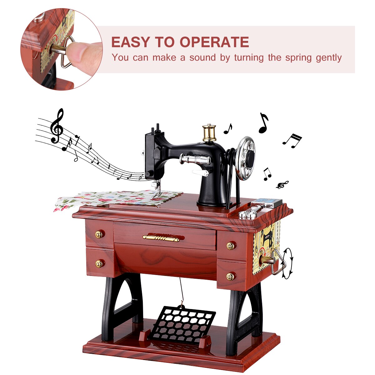 Vintage Sewing Machine Music Box
