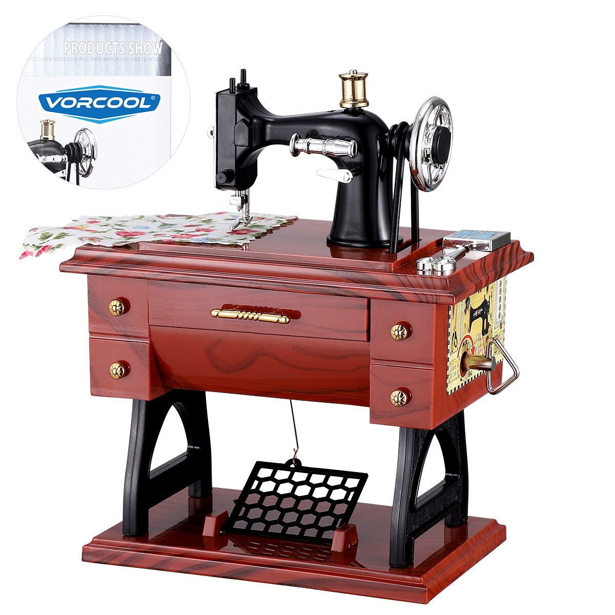 Vintage Sewing Machine Music Box
