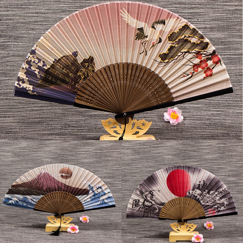Vintage Silk Japanese Folding Fan Vintage Silk Japanese Folding Fan