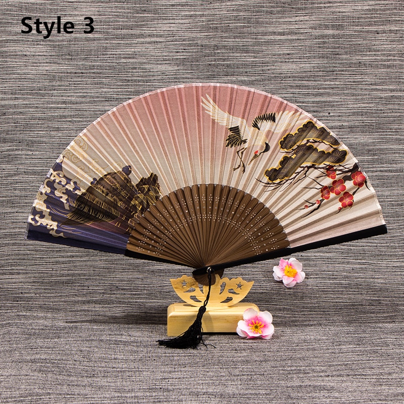 Vintage Silk Japanese Folding Fan Vintage Silk Japanese Folding Fan