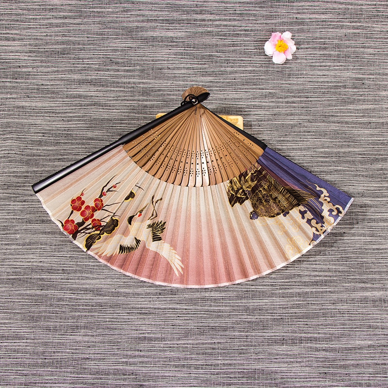 Vintage Silk Japanese Folding Fan Vintage Silk Japanese Folding Fan
