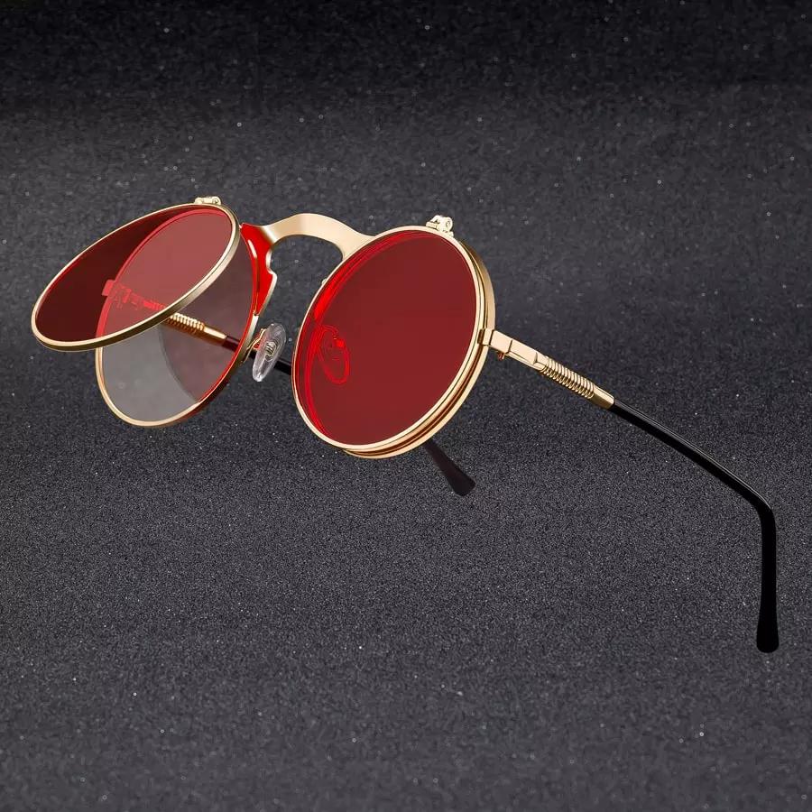 Vintage Steampunk Flip Sunglasses Retro Round Metal Sun Glasses for Men and Women Brand Designer Circle Oculos Vintage Steampunk Flip Sunglasses Retro Round Metal Sun Glasses for Men and Women Brand Designer Circle Oculos