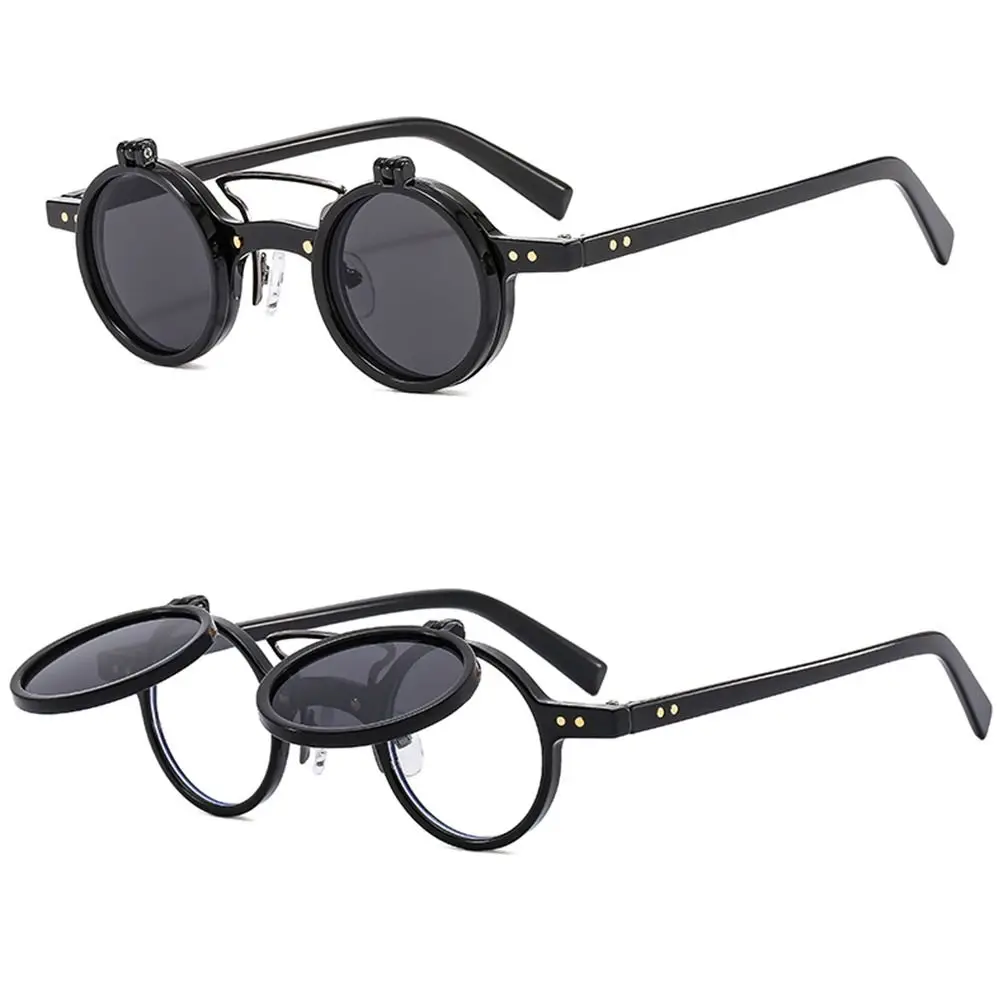 Vintage Steampunk Flip Up Sunglasses Retro Small Round Metal Sun Glasses for Men Women Brand Circle Oculos Ins Shade Vintage Steampunk Flip Up Sunglasses Retro Small Round Metal Sun Glasses for Men Women Brand Circle Oculos Ins Shade