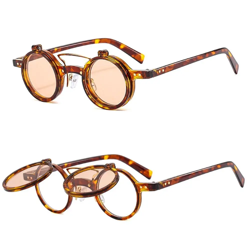 Vintage Steampunk Flip Up Sunglasses Retro Small Round Metal Sun Glasses for Men Women Brand Circle Oculos Ins Shade Vintage Steampunk Flip Up Sunglasses Retro Small Round Metal Sun Glasses for Men Women Brand Circle Oculos Ins Shade