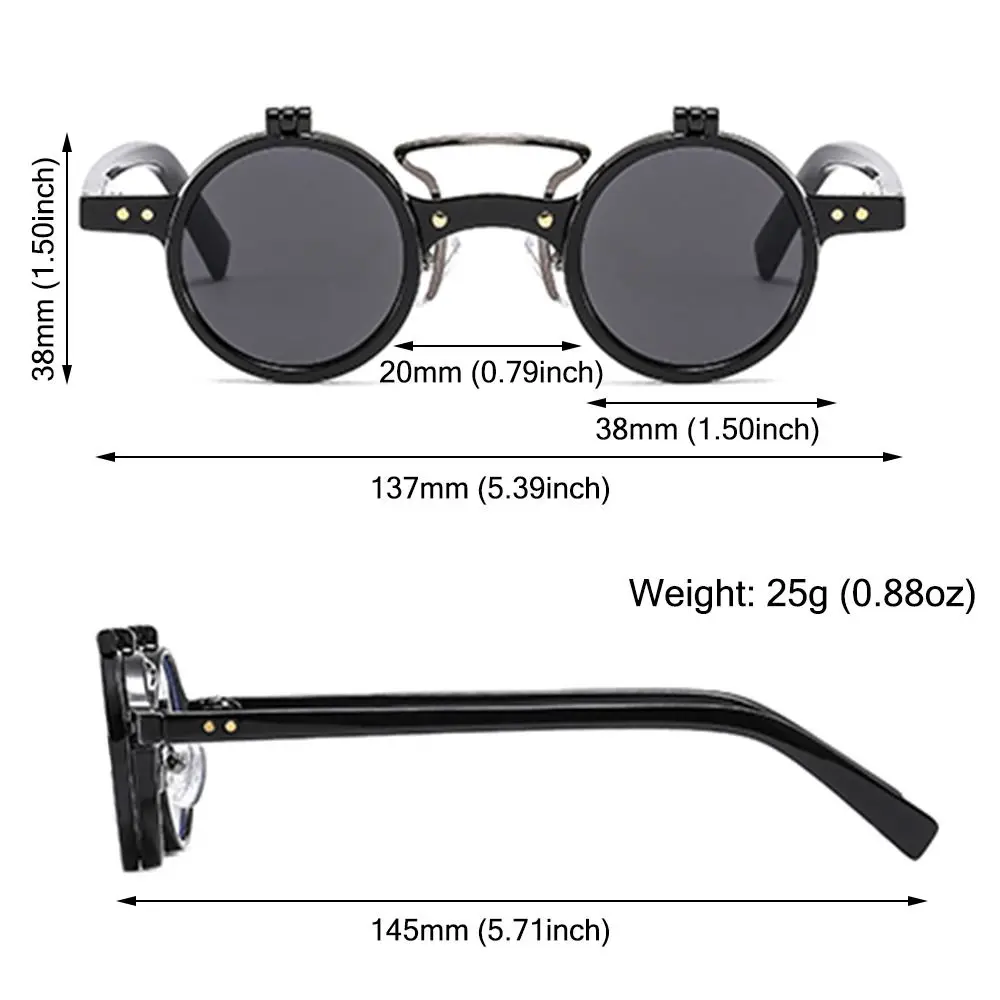Vintage Steampunk Flip Up Sunglasses Retro Small Round Metal Sun Glasses for Men Women Brand Circle Oculos Ins Shade Vintage Steampunk Flip Up Sunglasses Retro Small Round Metal Sun Glasses for Men Women Brand Circle Oculos Ins Shade