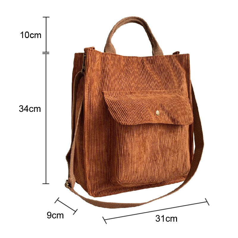 Vintage Style Corduroy Shoulder Bag